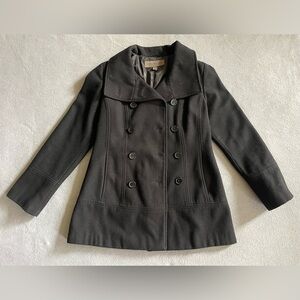 Marc New York Women’s Wool Blend Belted Overcoat Black Jacket Size 2 Winter Coat
